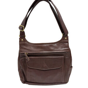 Coronado Leather Burgundy Hobo Shoulder Bag Concealed Carry Compatible